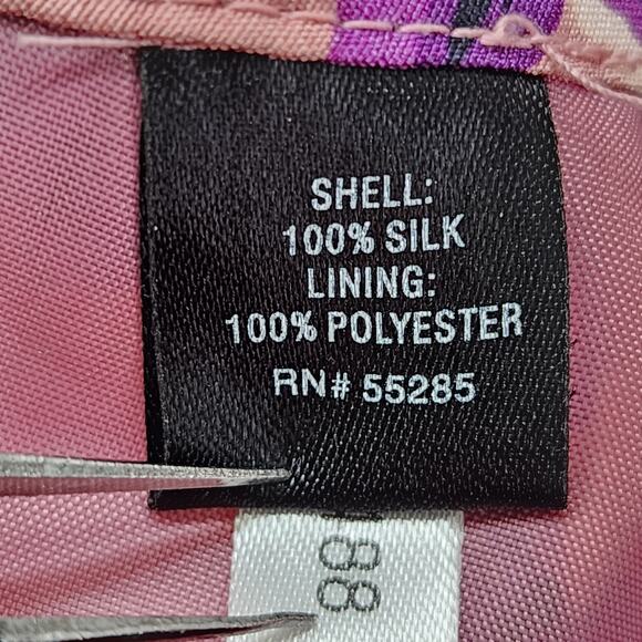 Express Design Studio Skirt Womens 6 Pink Purple Floral Silk Pleated A-Line - Picture 6 of 11